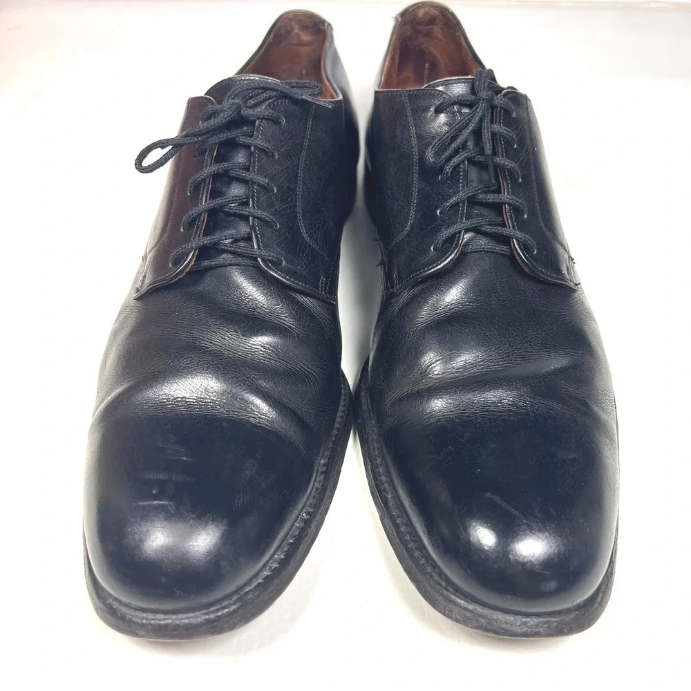 Stetson Old Masters Derby Shoes Mens 13 B Black Leather Plain Toe Vtg Heritage - Picture 9 of 16